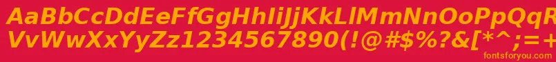 フォントVerabi – 赤い背景にオレンジの文字