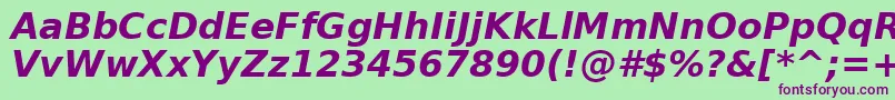 Verabi Font – Purple Fonts on Green Background