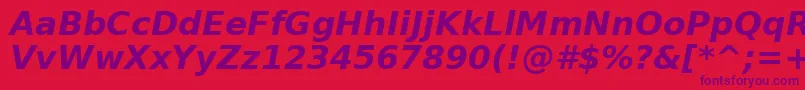 Verabi Font – Purple Fonts on Red Background