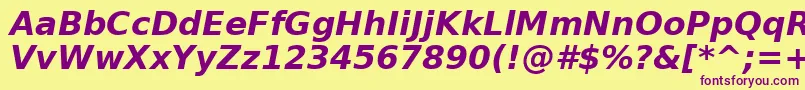 Verabi Font – Purple Fonts on Yellow Background