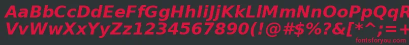 Verabi Font – Red Fonts on Black Background
