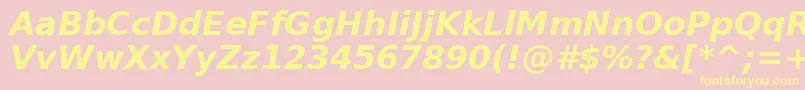 Verabi Font – Yellow Fonts on Pink Background