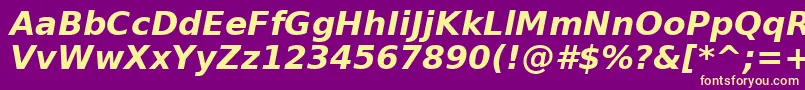 Verabi Font – Yellow Fonts on Purple Background