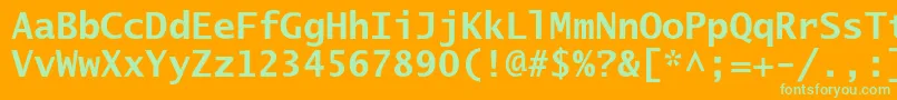 Czcionka LucidasanstypewriterstdBd – zielone czcionki na pomarańczowym tle