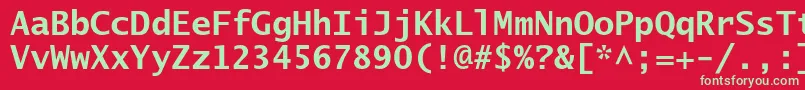 LucidasanstypewriterstdBd Font – Green Fonts on Red Background