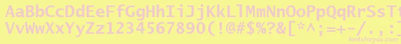 LucidasanstypewriterstdBd Font – Pink Fonts on Yellow Background