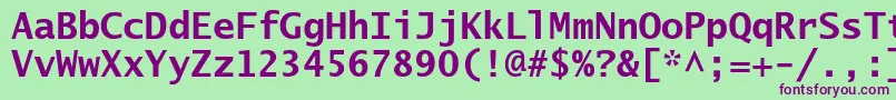 LucidasanstypewriterstdBd Font – Purple Fonts on Green Background
