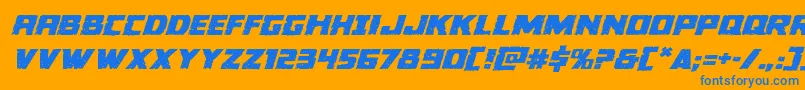 Colossusexpandital Font – Blue Fonts on Orange Background