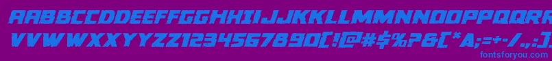 Colossusexpandital Font – Blue Fonts on Purple Background