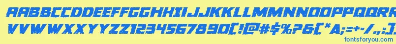 Colossusexpandital Font – Blue Fonts on Yellow Background