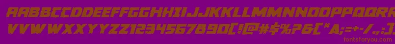 Fonte Colossusexpandital – fontes marrons em um fundo roxo
