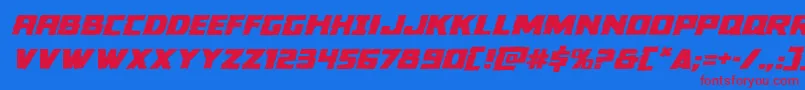 Colossusexpandital Font – Red Fonts on Blue Background