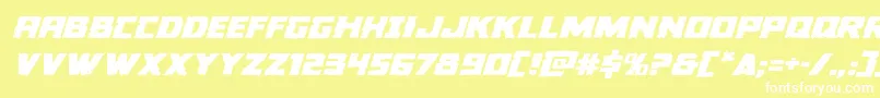 Colossusexpandital Font – White Fonts on Yellow Background