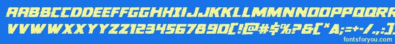 Colossusexpandital Font – Yellow Fonts on Blue Background