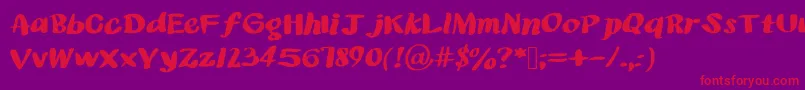 Pancakeslims Font – Red Fonts on Purple Background