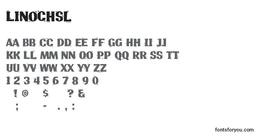 A fonte Linochsl – alfabeto, números, caracteres especiais