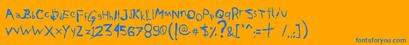AxelGilbyScranggler Font – Blue Fonts on Orange Background