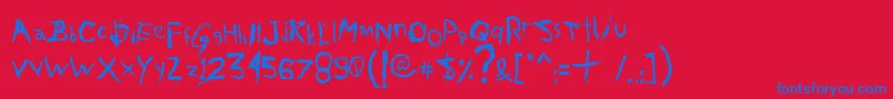 AxelGilbyScranggler Font – Blue Fonts on Red Background