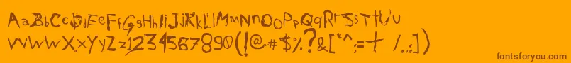 AxelGilbyScranggler Font – Brown Fonts on Orange Background