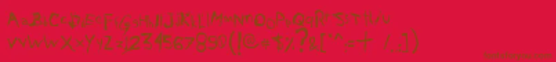 AxelGilbyScranggler Font – Brown Fonts on Red Background