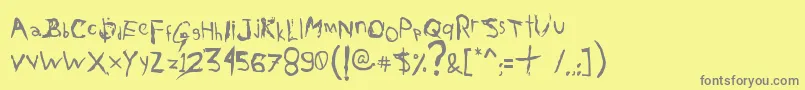 AxelGilbyScranggler Font – Gray Fonts on Yellow Background