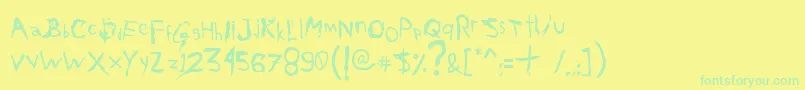 AxelGilbyScranggler Font – Green Fonts on Yellow Background