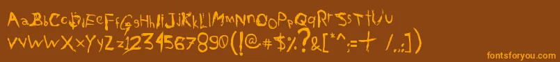 AxelGilbyScranggler Font – Orange Fonts on Brown Background