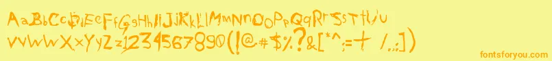 AxelGilbyScranggler Font – Orange Fonts on Yellow Background