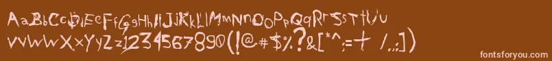 Шрифт AxelGilbyScranggler – розовые шрифты на коричневом фоне