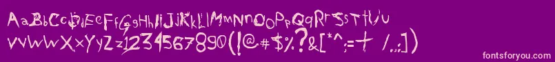 AxelGilbyScranggler Font – Pink Fonts on Purple Background