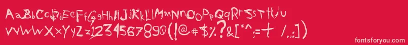 Шрифт AxelGilbyScranggler – розовые шрифты на красном фоне