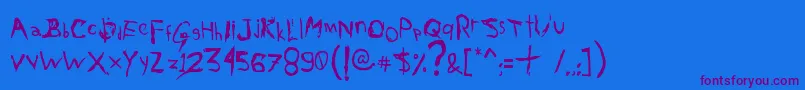 AxelGilbyScranggler Font – Purple Fonts on Blue Background