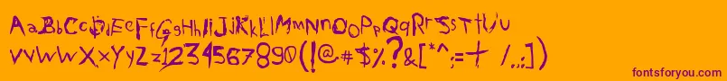 AxelGilbyScranggler Font – Purple Fonts on Orange Background