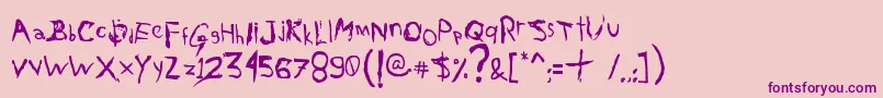 AxelGilbyScranggler Font – Purple Fonts on Pink Background