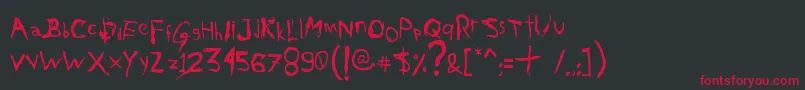 AxelGilbyScranggler Font – Red Fonts on Black Background