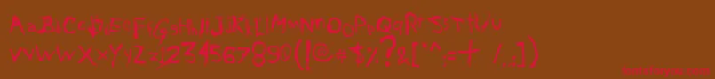 AxelGilbyScranggler Font – Red Fonts on Brown Background