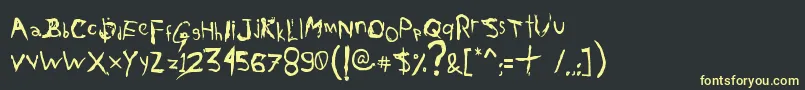 AxelGilbyScranggler Font – Yellow Fonts on Black Background