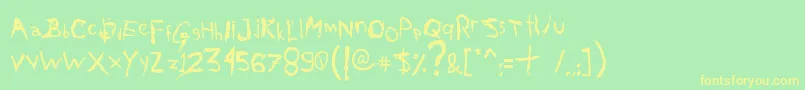 AxelGilbyScranggler Font – Yellow Fonts on Green Background