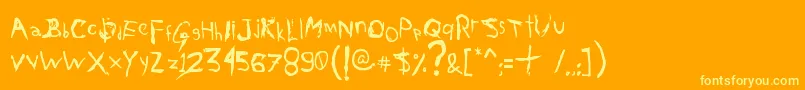 AxelGilbyScranggler Font – Yellow Fonts on Orange Background