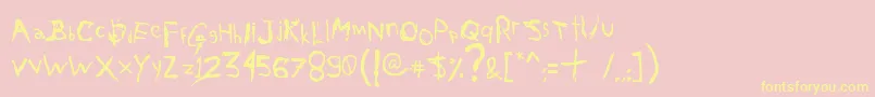 fuente AxelGilbyScranggler – Fuentes Amarillas Sobre Fondo Rosa