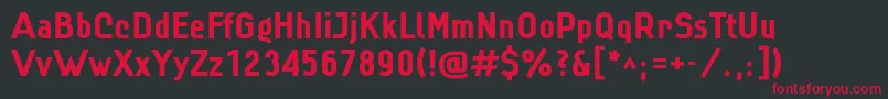 フォントLinxbld – 黒い背景に赤い文字
