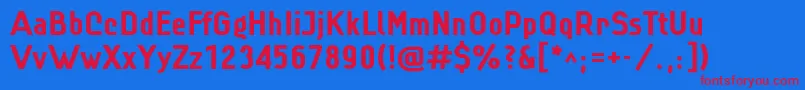 Linxbld Font – Red Fonts on Blue Background
