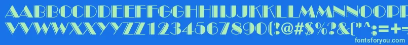 InviteEngravedSf Font – Green Fonts on Blue Background