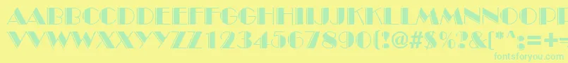InviteEngravedSf Font – Green Fonts on Yellow Background