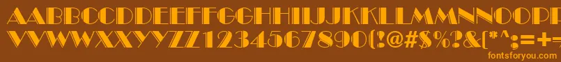 InviteEngravedSf Font – Orange Fonts on Brown Background
