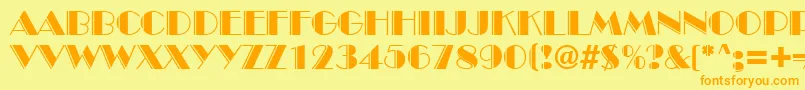 InviteEngravedSf Font – Orange Fonts on Yellow Background
