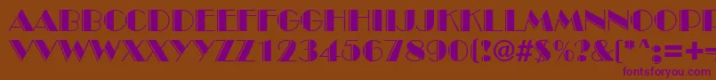 InviteEngravedSf Font – Purple Fonts on Brown Background