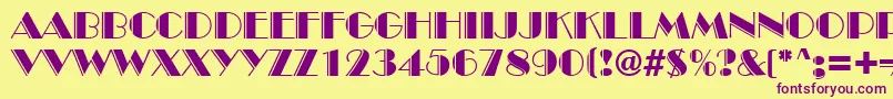 InviteEngravedSf Font – Purple Fonts on Yellow Background