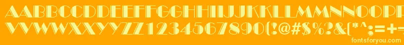 InviteEngravedSf Font – Yellow Fonts on Orange Background