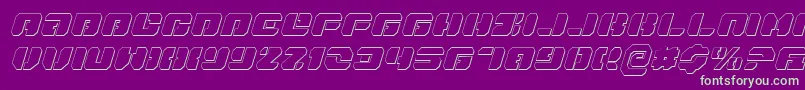 Danstargateoi Font – Green Fonts on Purple Background